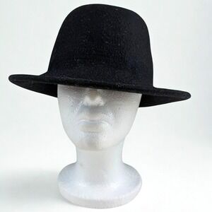 Arlin Fedora Hat Unisex OS Black Wool Felt Pork‎ Pie Classic Dark Academia